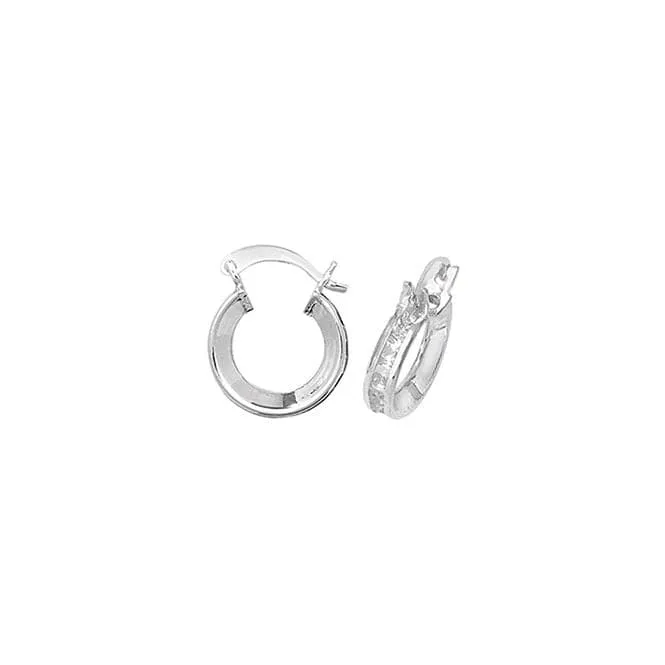 Acotis Silver Hoop Earrings Zirconia G5896