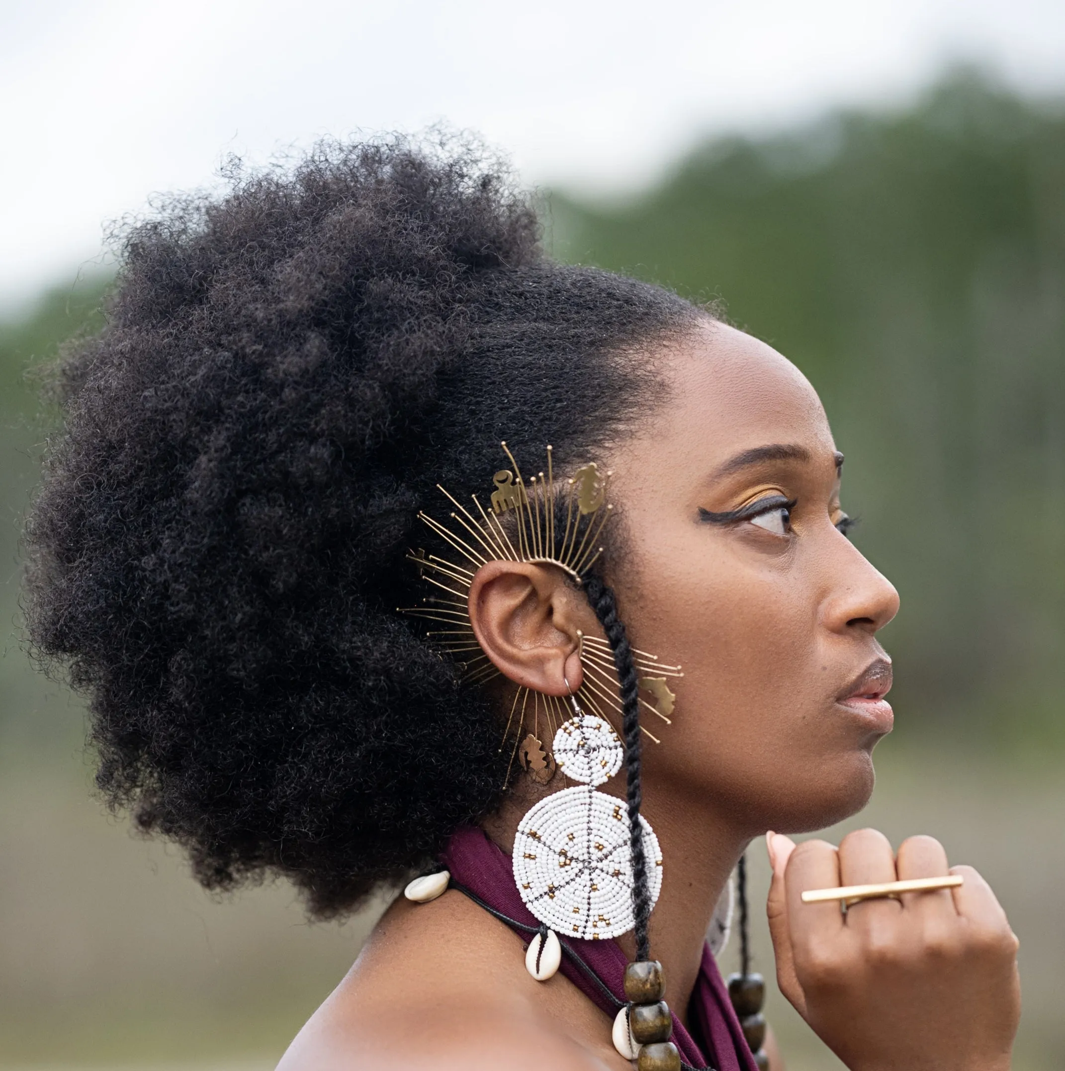 Adinkra Symbol Ear Cuff