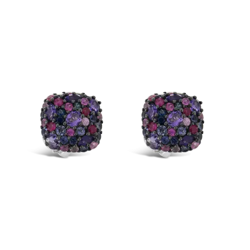 Amethyst, Iolite and Sapphire Earrings