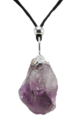 Amethyst Point with Leather Necklace