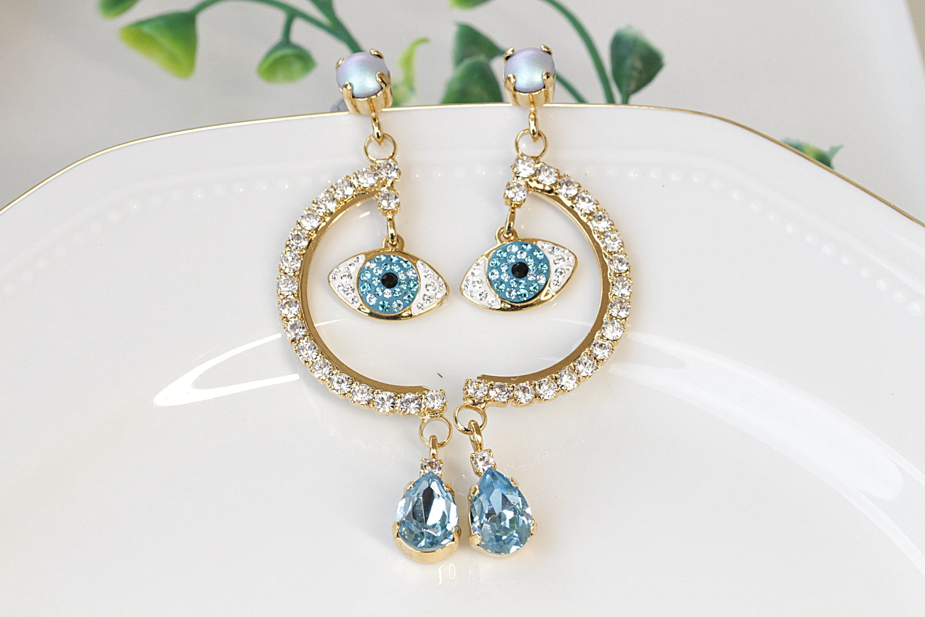 AQUAMARINE BLUE EARRINGS