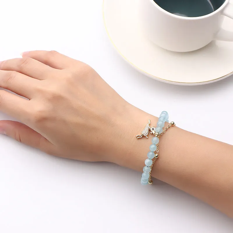 Aquamarine Double Transshipment Bracelet