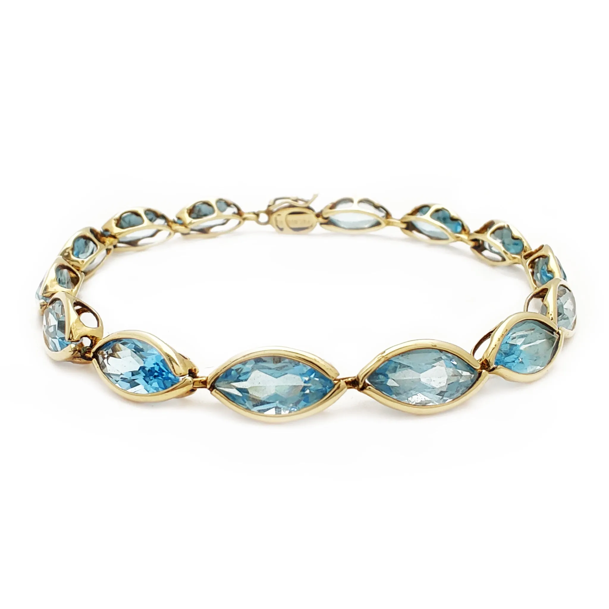 Aquamarine Marquise Shape Bracelet (14K)