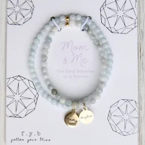 Aquamarine Mom & Me Bracelet Set