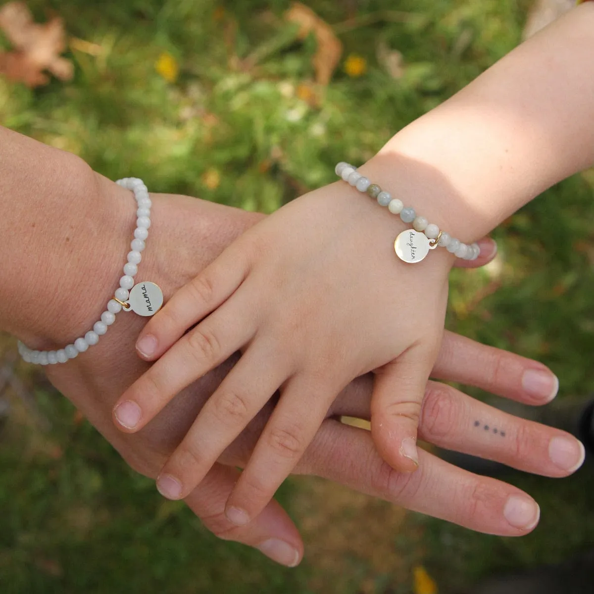 Aquamarine Mom & Me Bracelet Set