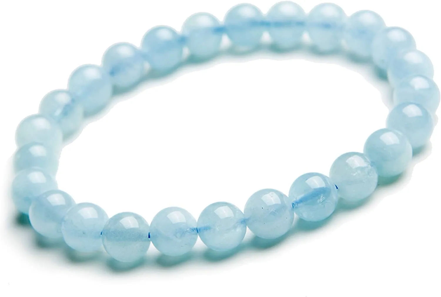 Aquamarine Stretchy String Bracelet, 10mm