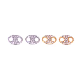 Ashley Gold Sterling Silver CZ Open End Stud Earrings