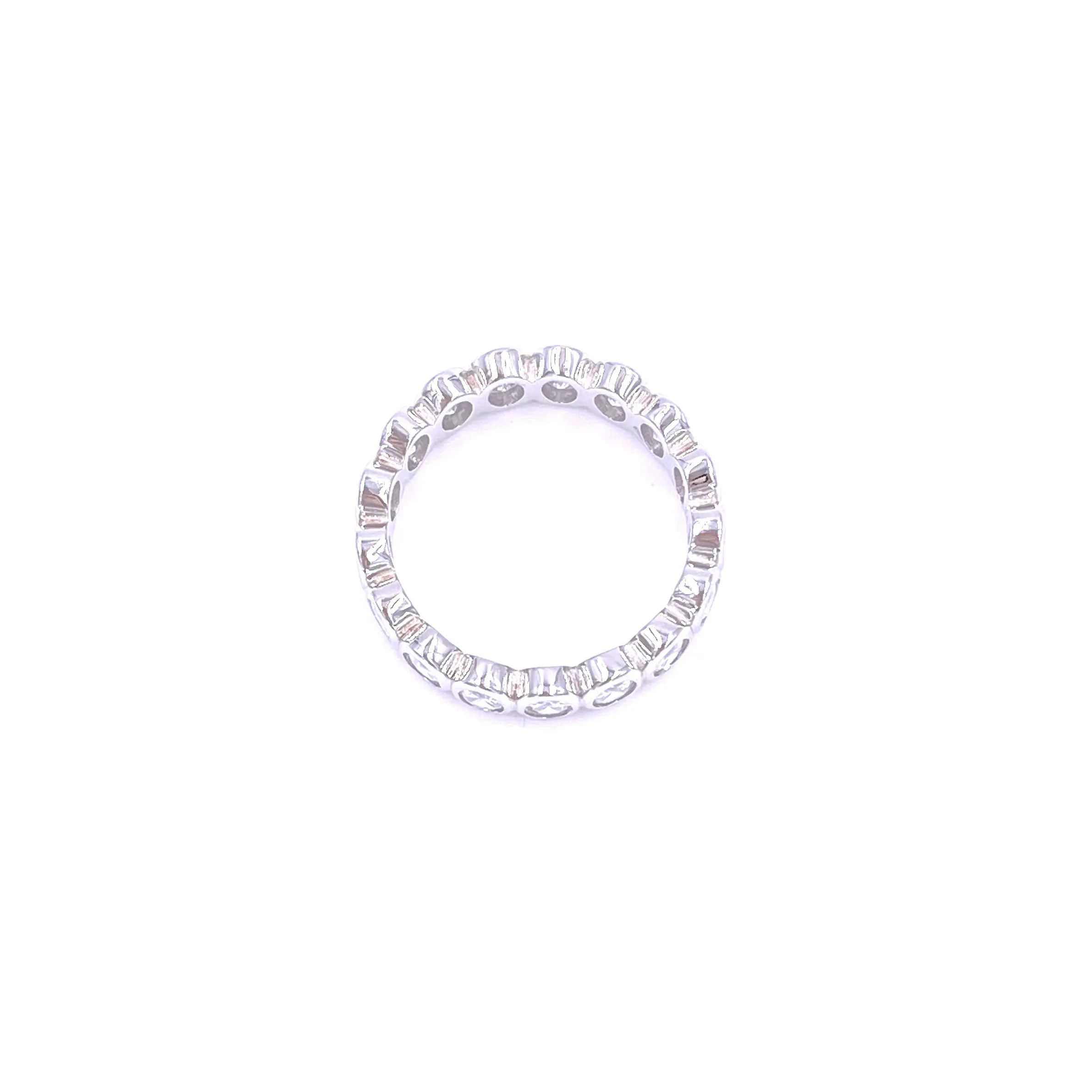 Ashley Gold Sterling Silver Oval CZ Bezel Set Band Ring