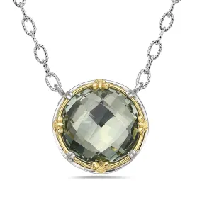 AT 816AT-GA GREEN AMETHYST TWO TONE NECKLACE