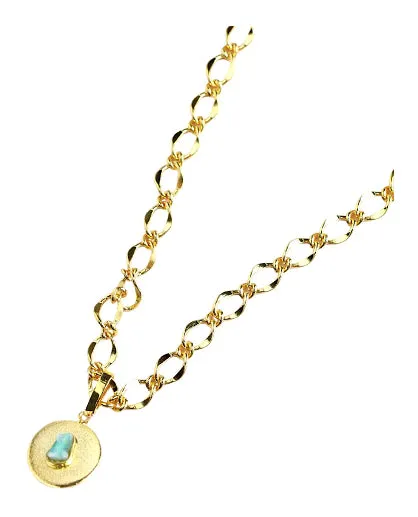 Ayla Basic Chain Collection Colombian Raw Emerald & 24k Gold Plated Chain