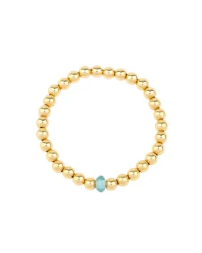 Beaded Blue Topaz Bracelet | 6mm