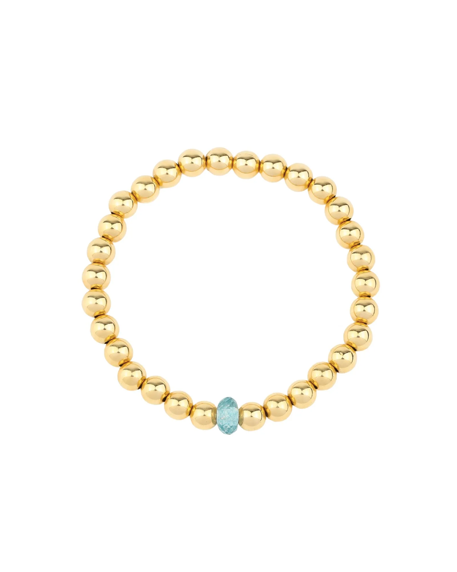 Beaded Blue Topaz Bracelet | 6mm