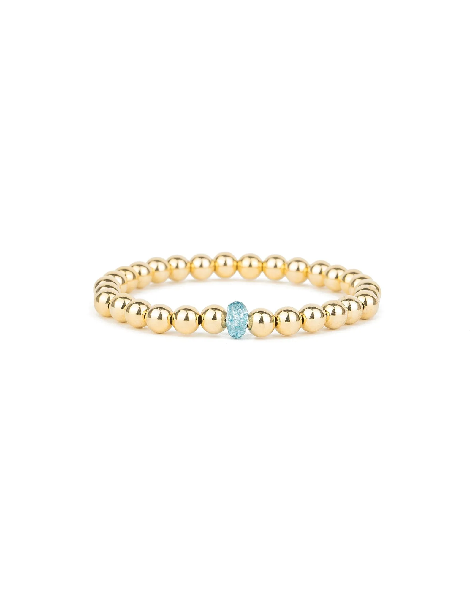 Beaded Blue Topaz Bracelet | 6mm