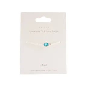 Birthstone Bracelet Silver - March