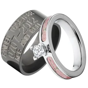 Black Duck Band And Realtree Pink Camo Ring Set