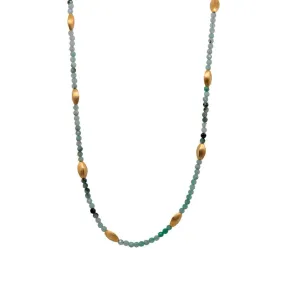 Bliss Shaded Emerald 24K Gold Vermeil Necklace