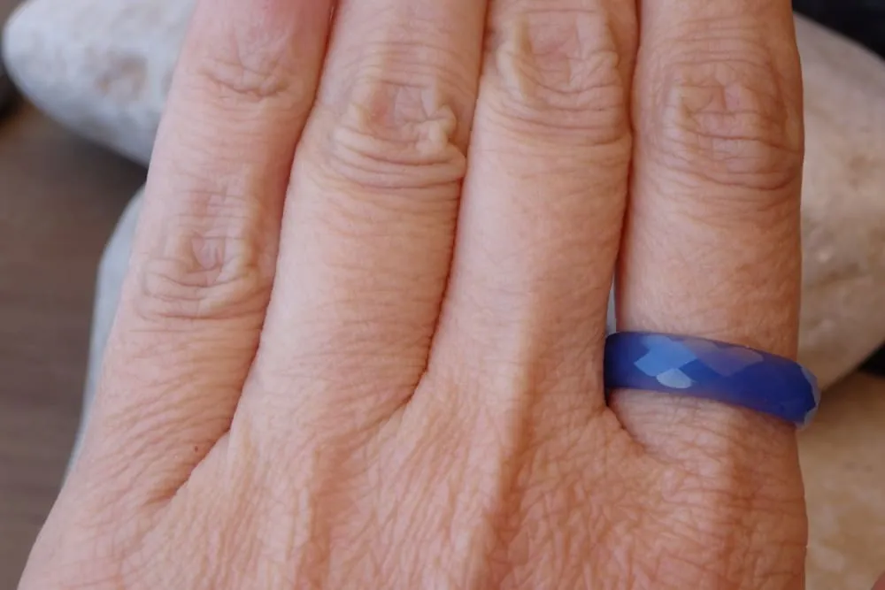 Blue agate band Ring