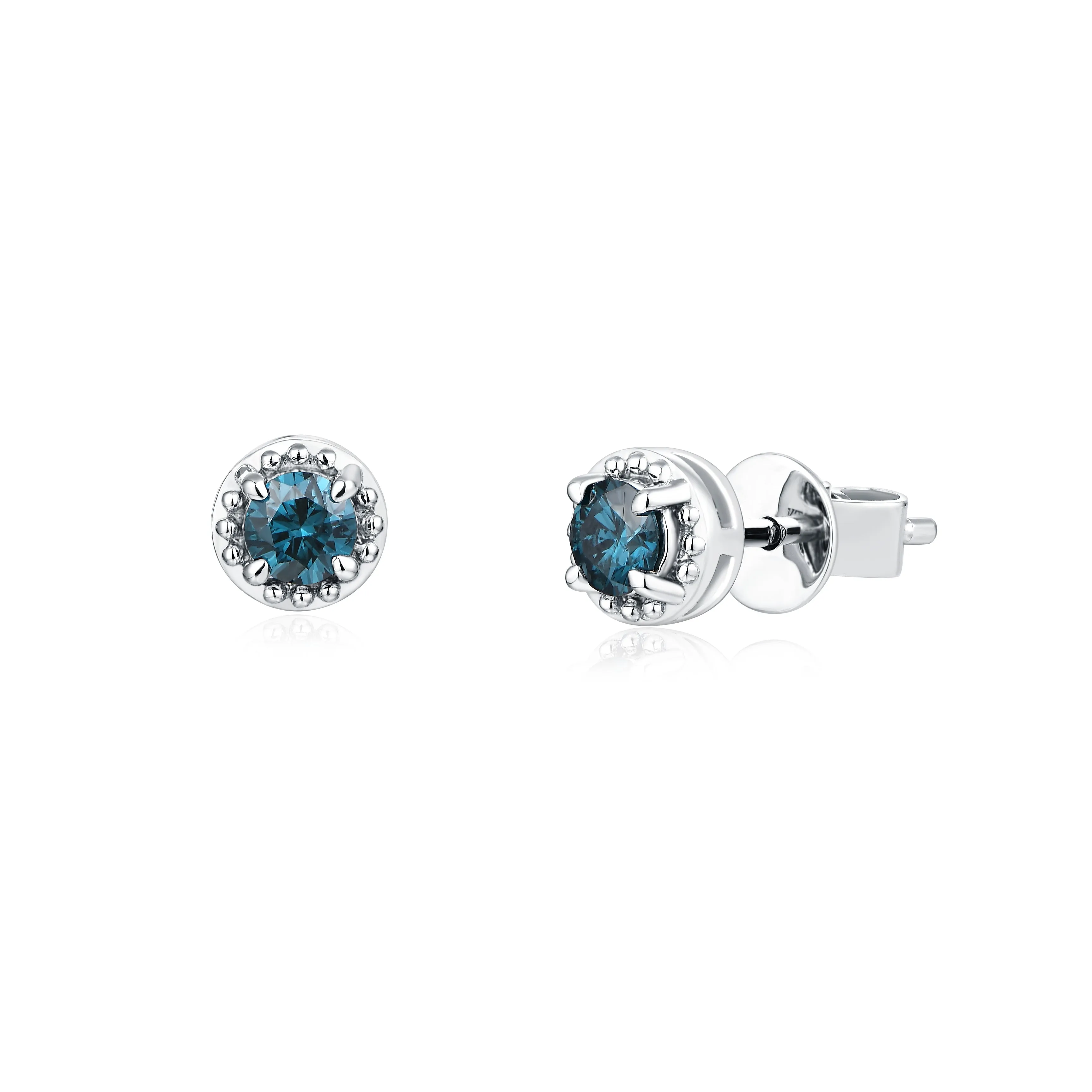 Blue Big Diamond Illusion Studs