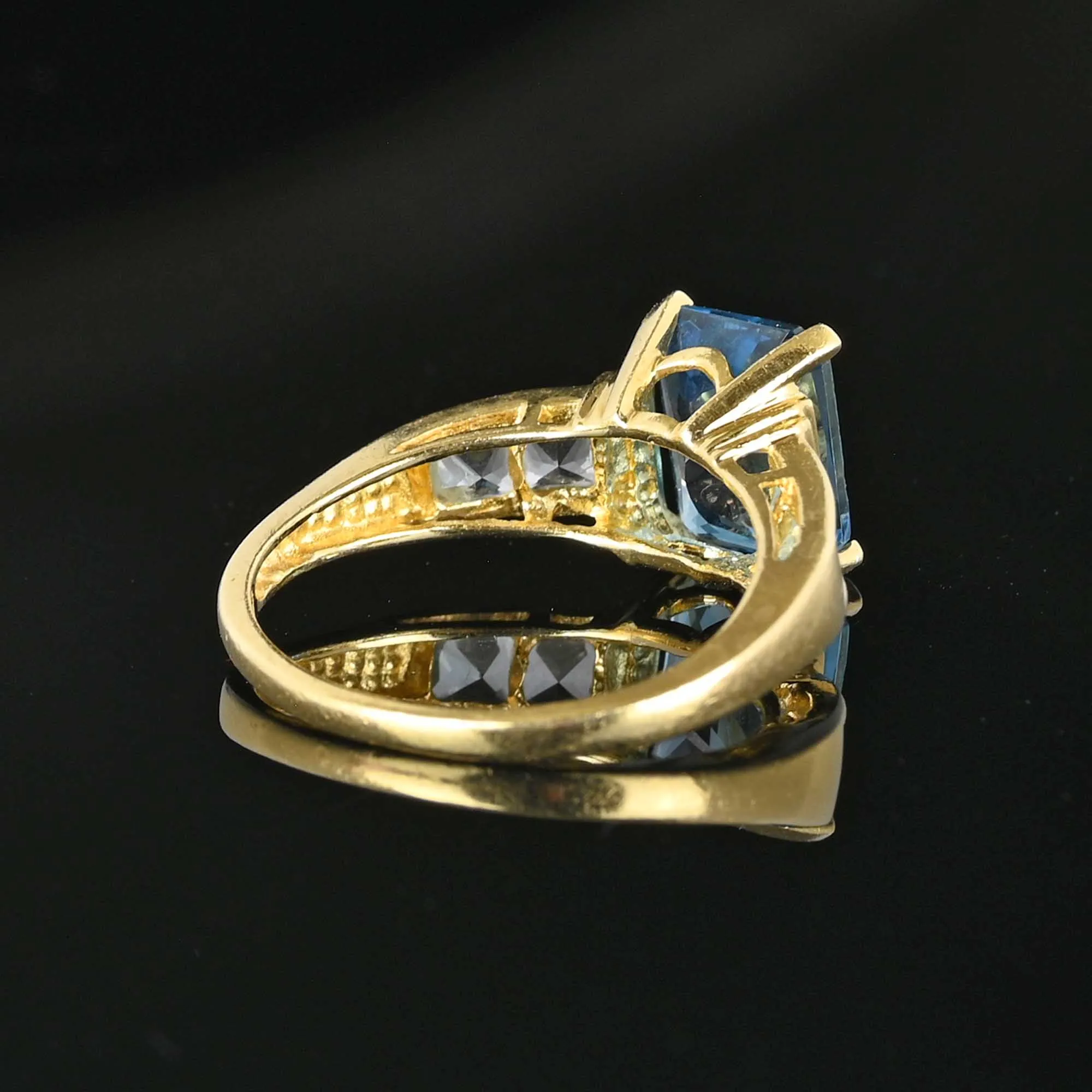 Blue Spinel Aquamarine Ring in 14K Gold