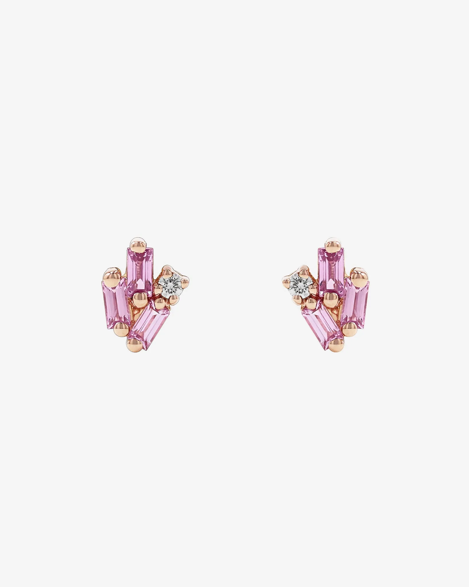 Bold Cluster Pink Sapphire Studs