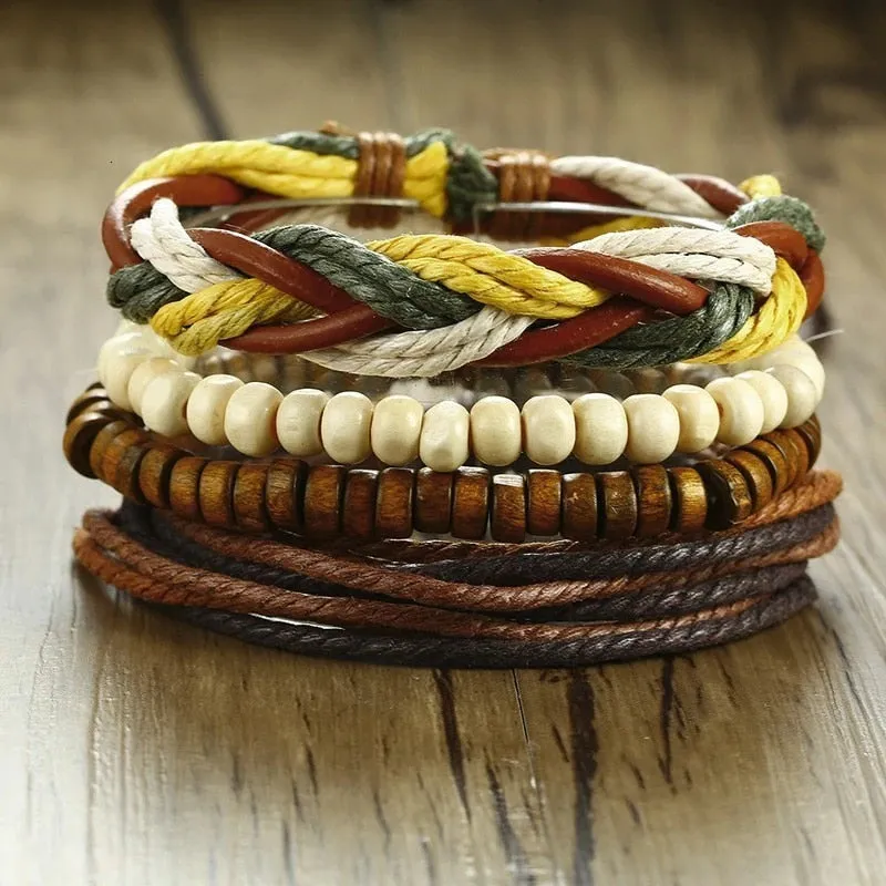 Braided Wrap Leather Vintage Tree of Life Bracelet