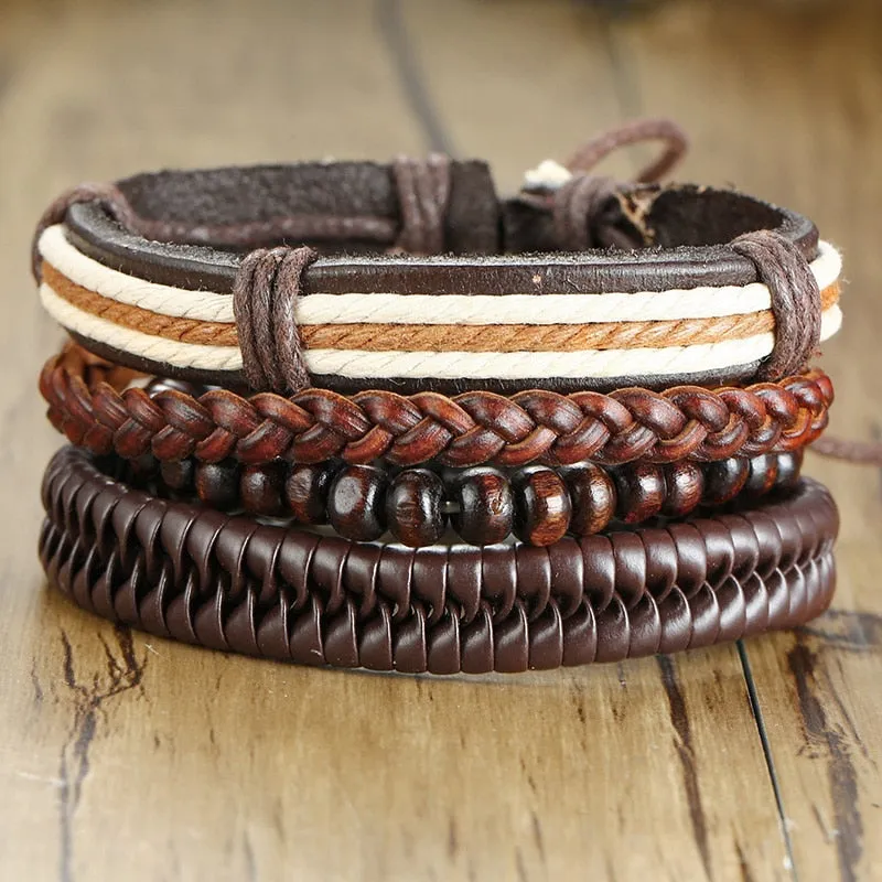 Braided Wrap Leather Vintage Tree of Life Bracelet