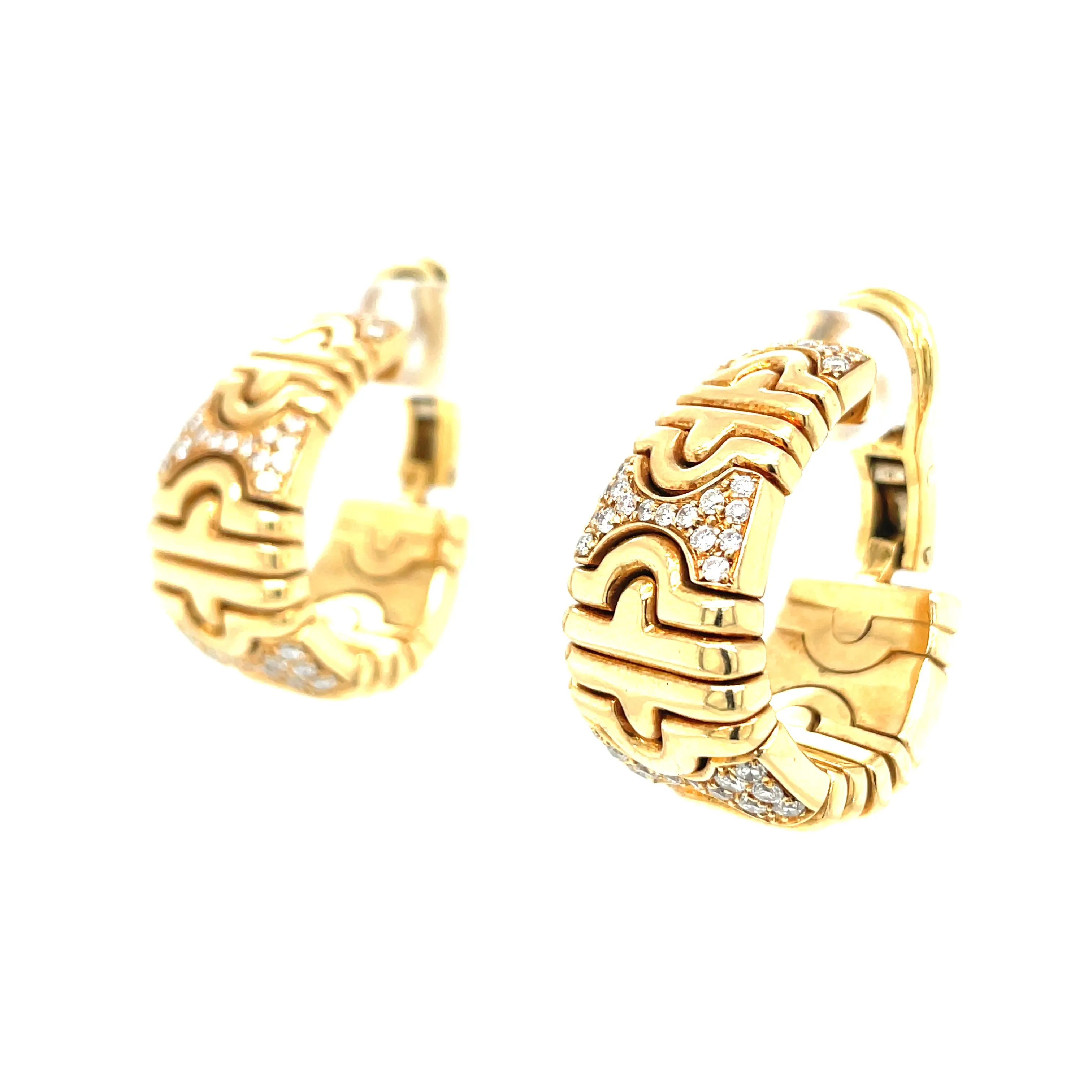 Bulgari Parentesi Diamond Gold Earrings