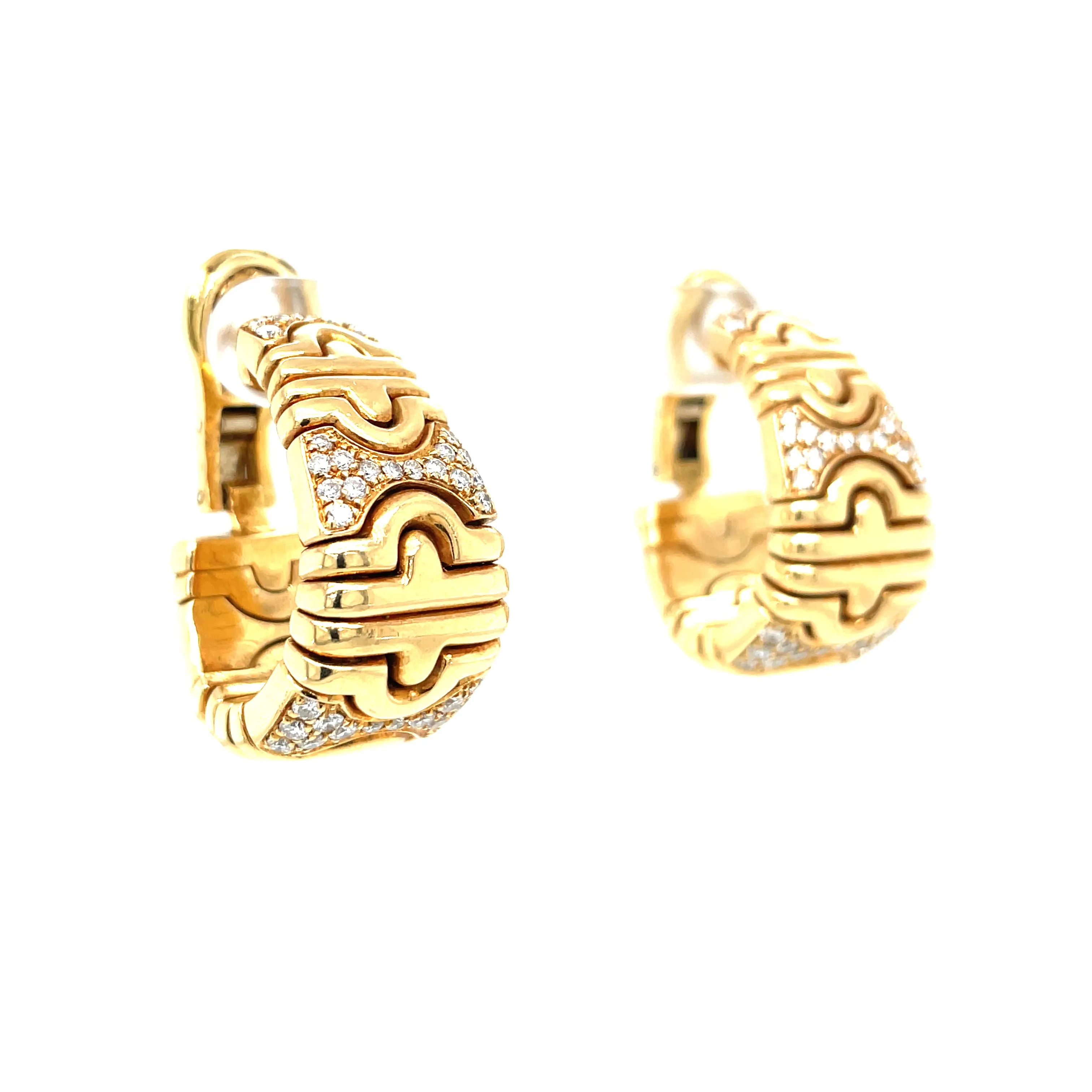 Bulgari Parentesi Diamond Gold Earrings