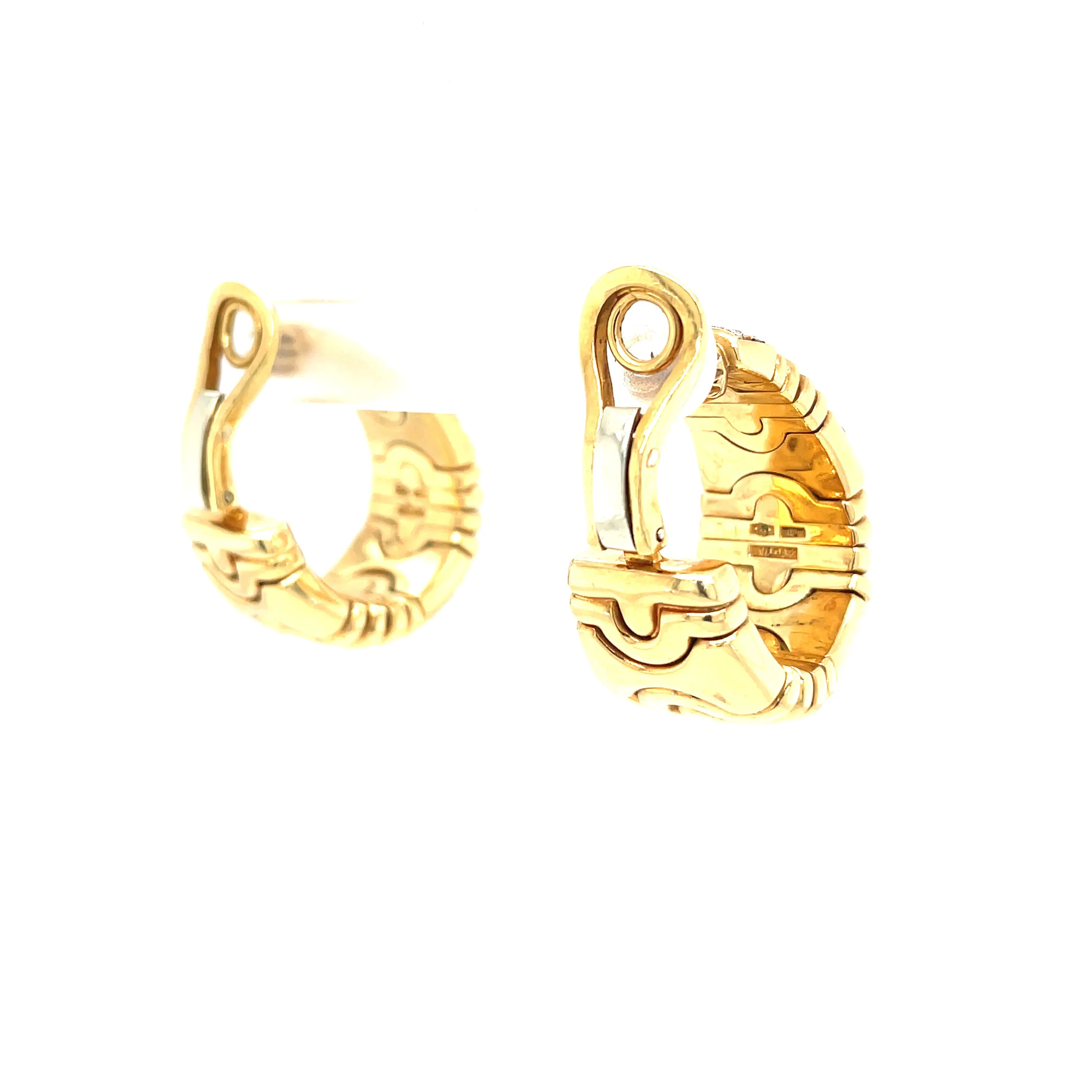 Bulgari Parentesi Diamond Gold Earrings