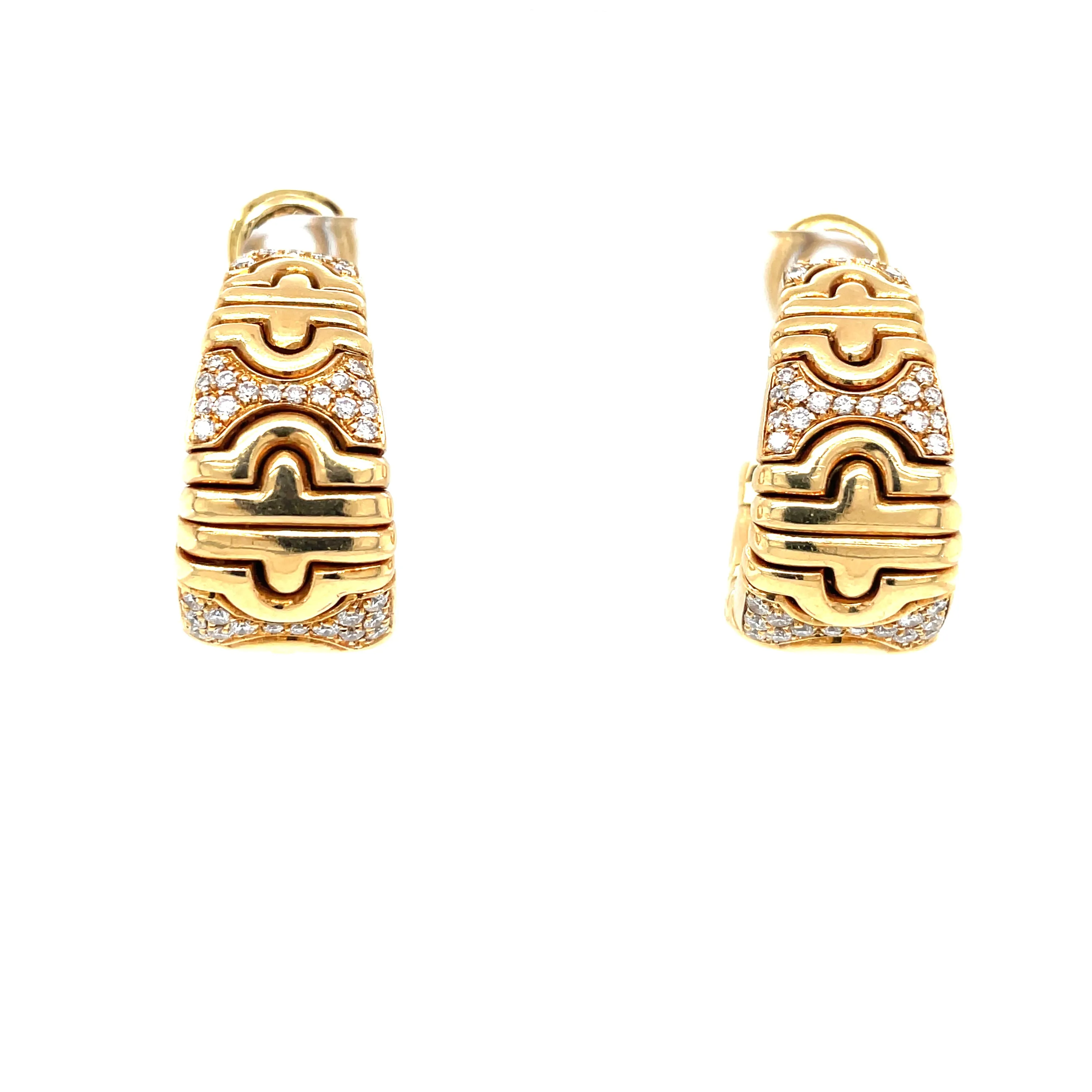 Bulgari Parentesi Diamond Gold Earrings