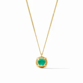 Cabochon Solitaire Necklace - Emerald Green