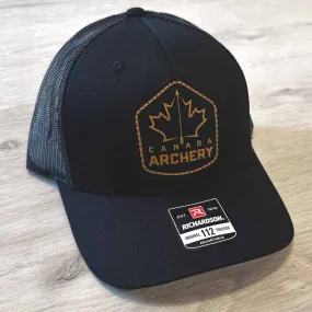 Canada Archery Leather Patch Hat - Black/Black