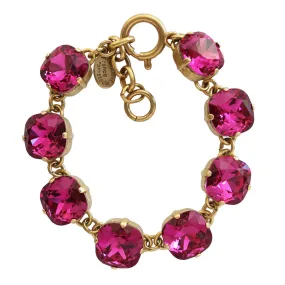 Catherine Popesco 14k Gold Plated Crystal Round Bracelet, 1696G Fuchsia