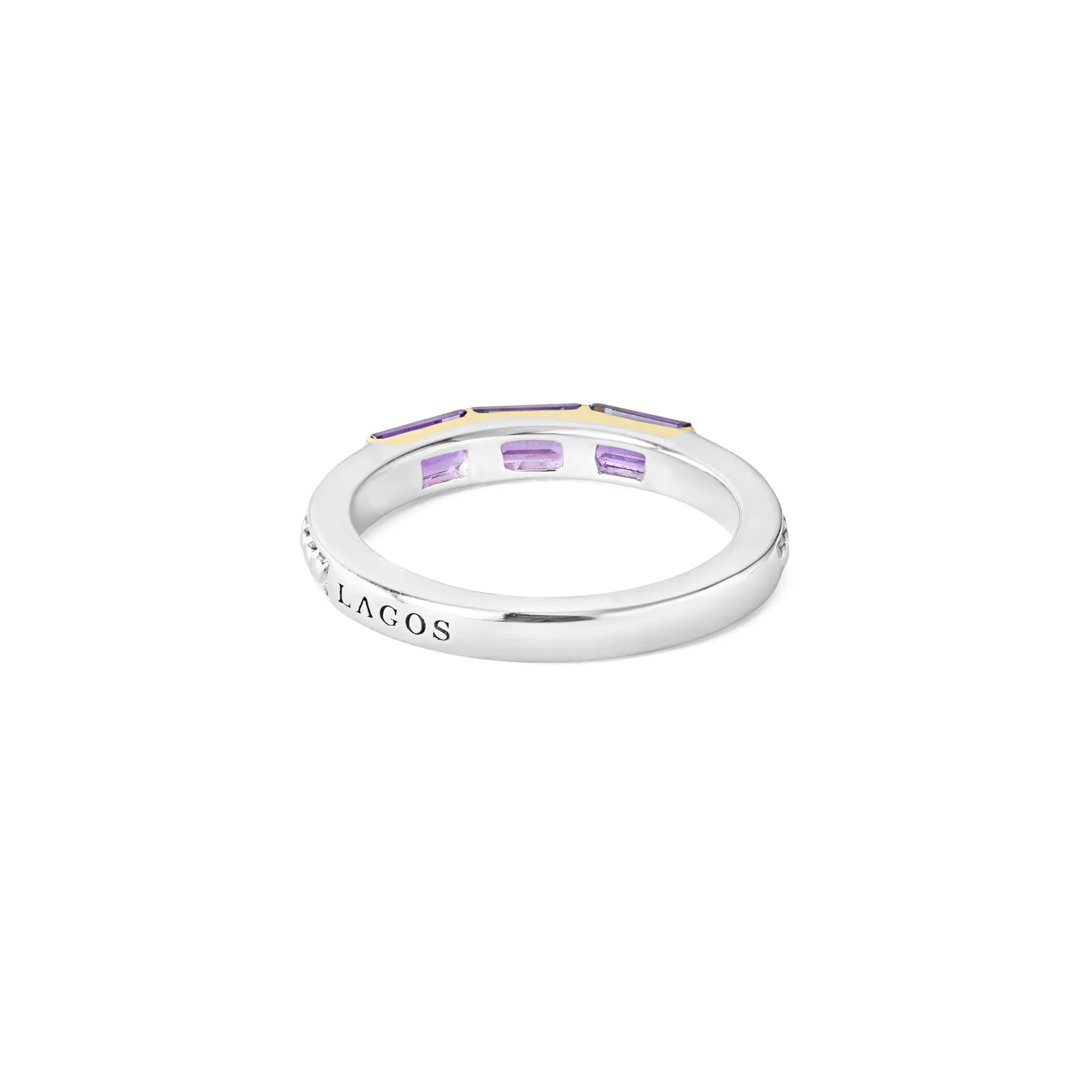 Caviar Color Amethyst Stacking Ring