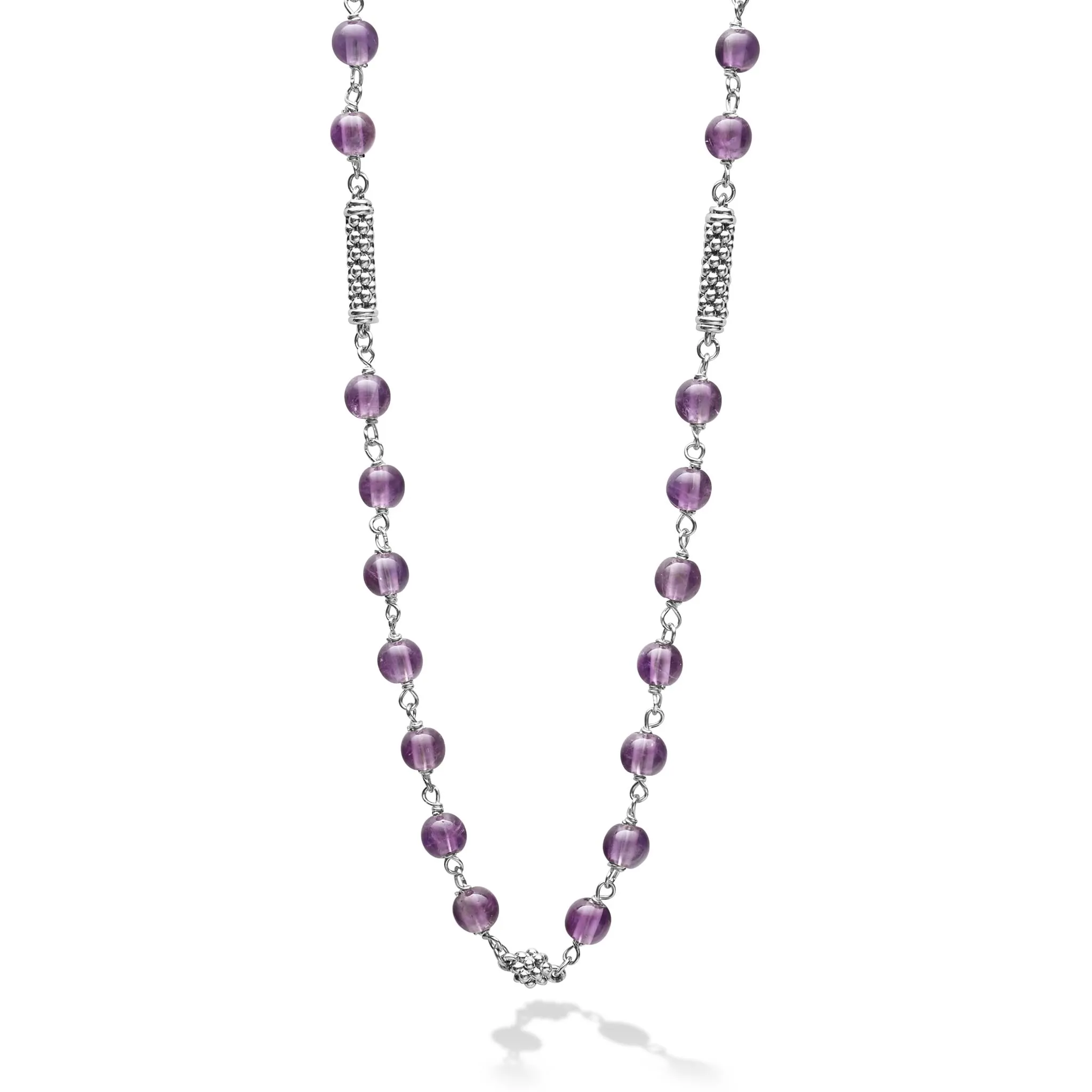 Caviar Icon Amethyst Beaded Necklace