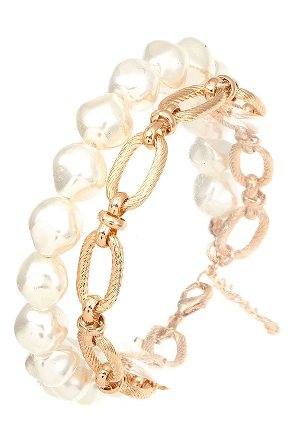 Chain and Pearl Bracelet