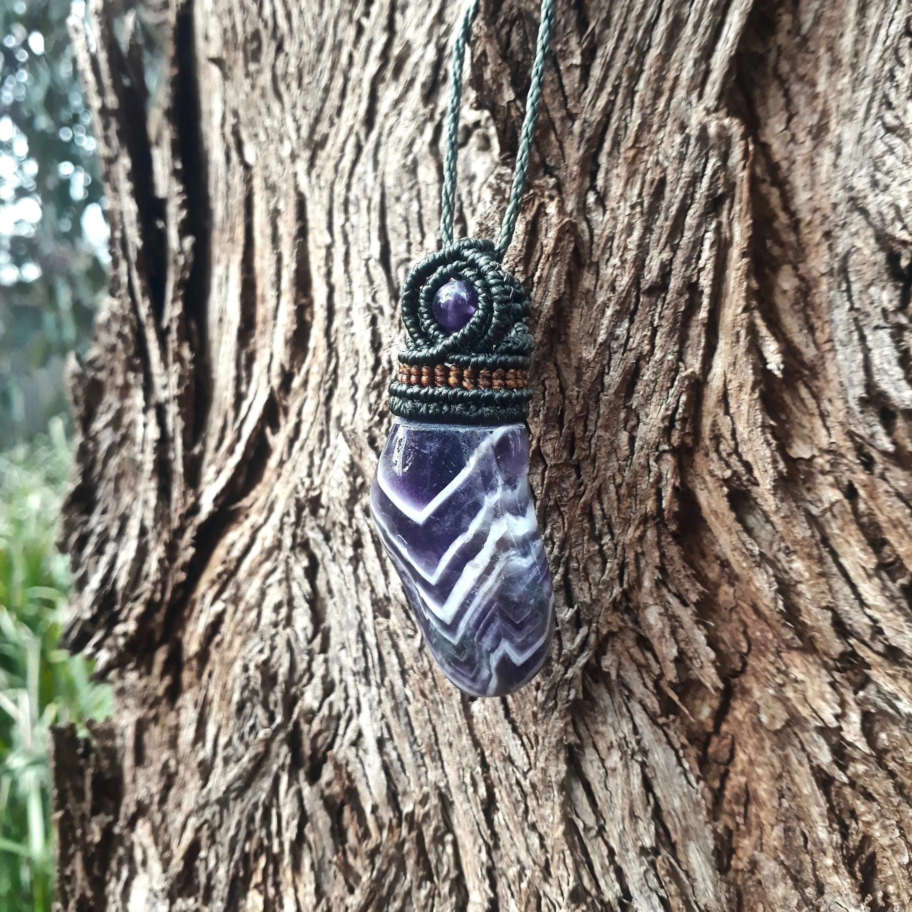 Chevron amethyst necklace