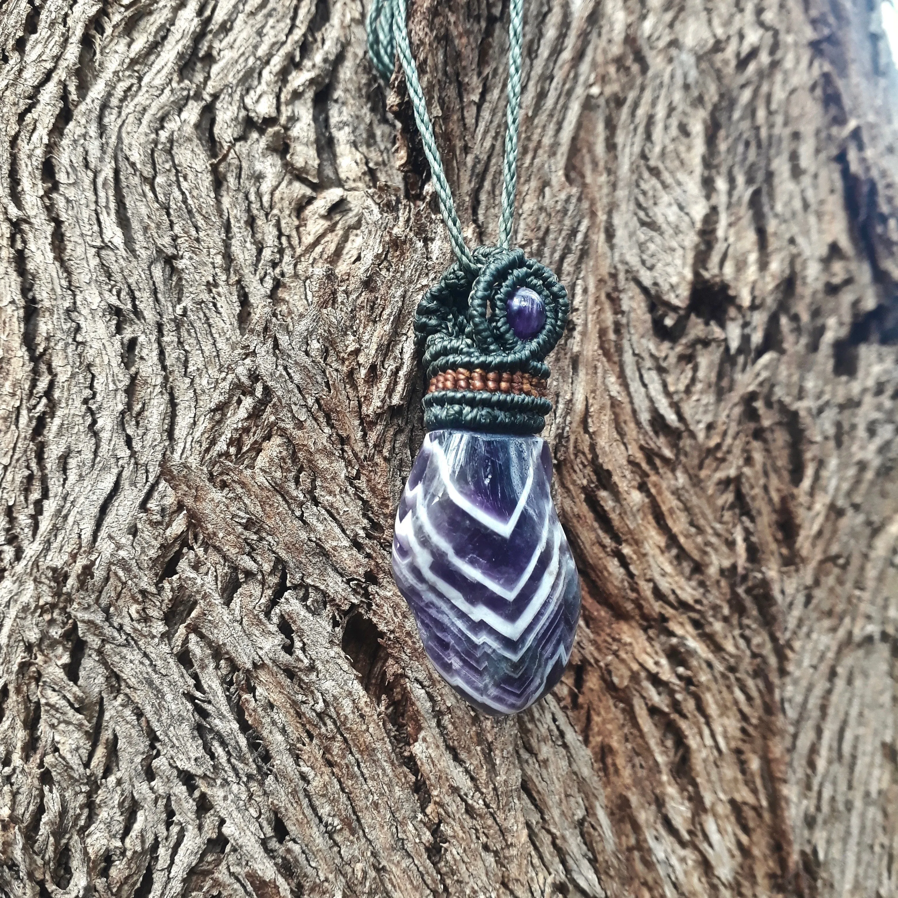 Chevron amethyst necklace