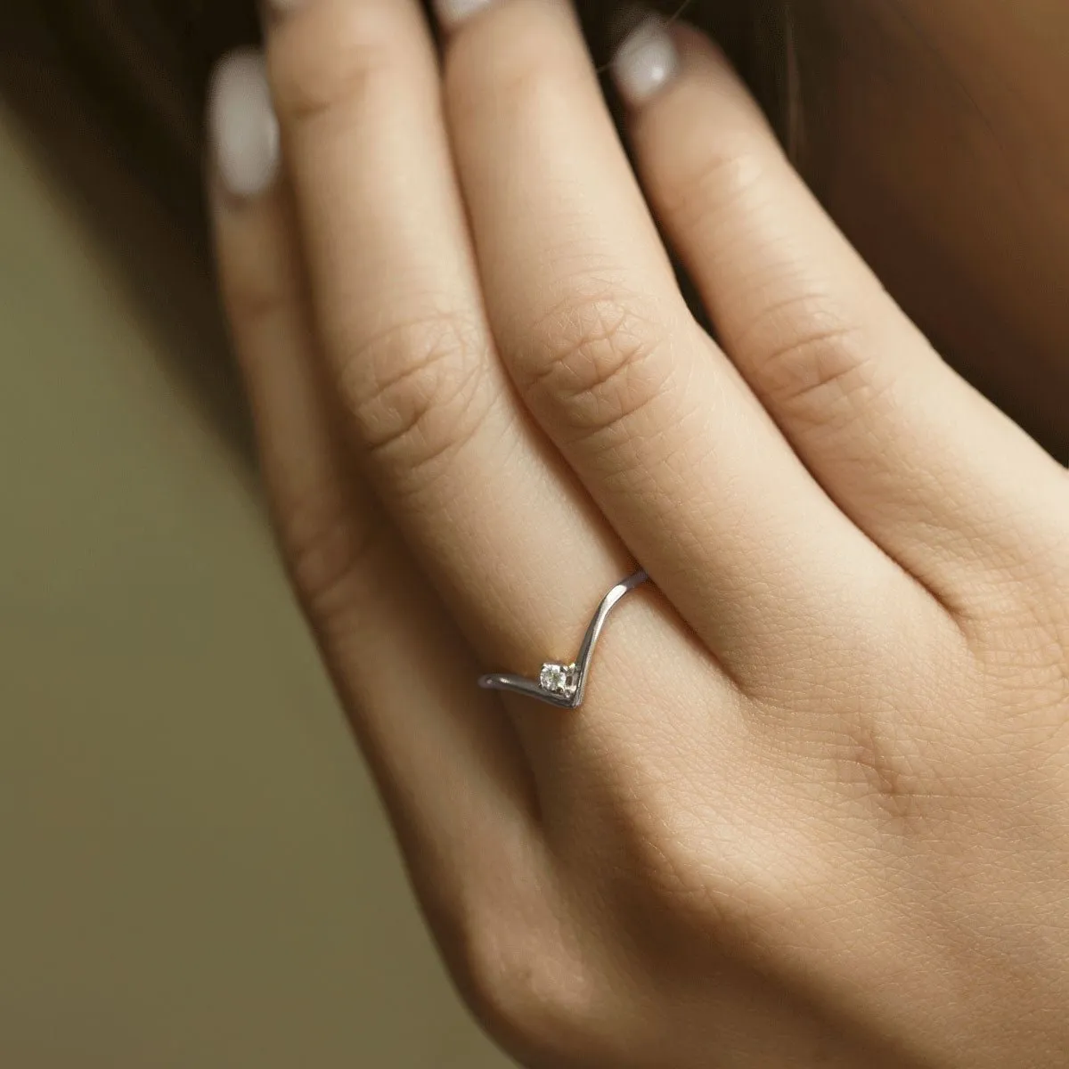 Chevron Pave Ring