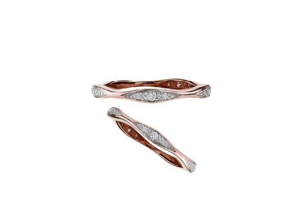 CHI CHI  ROSE GOLD DIAMOND SCALLOPED BAND