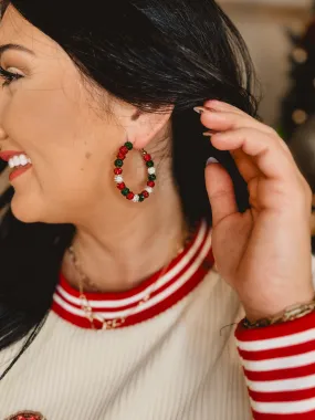 Christmas Rhinestone Beaded Earrings