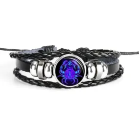 Classy Men Cancer Zodiac Symbol Bracelet