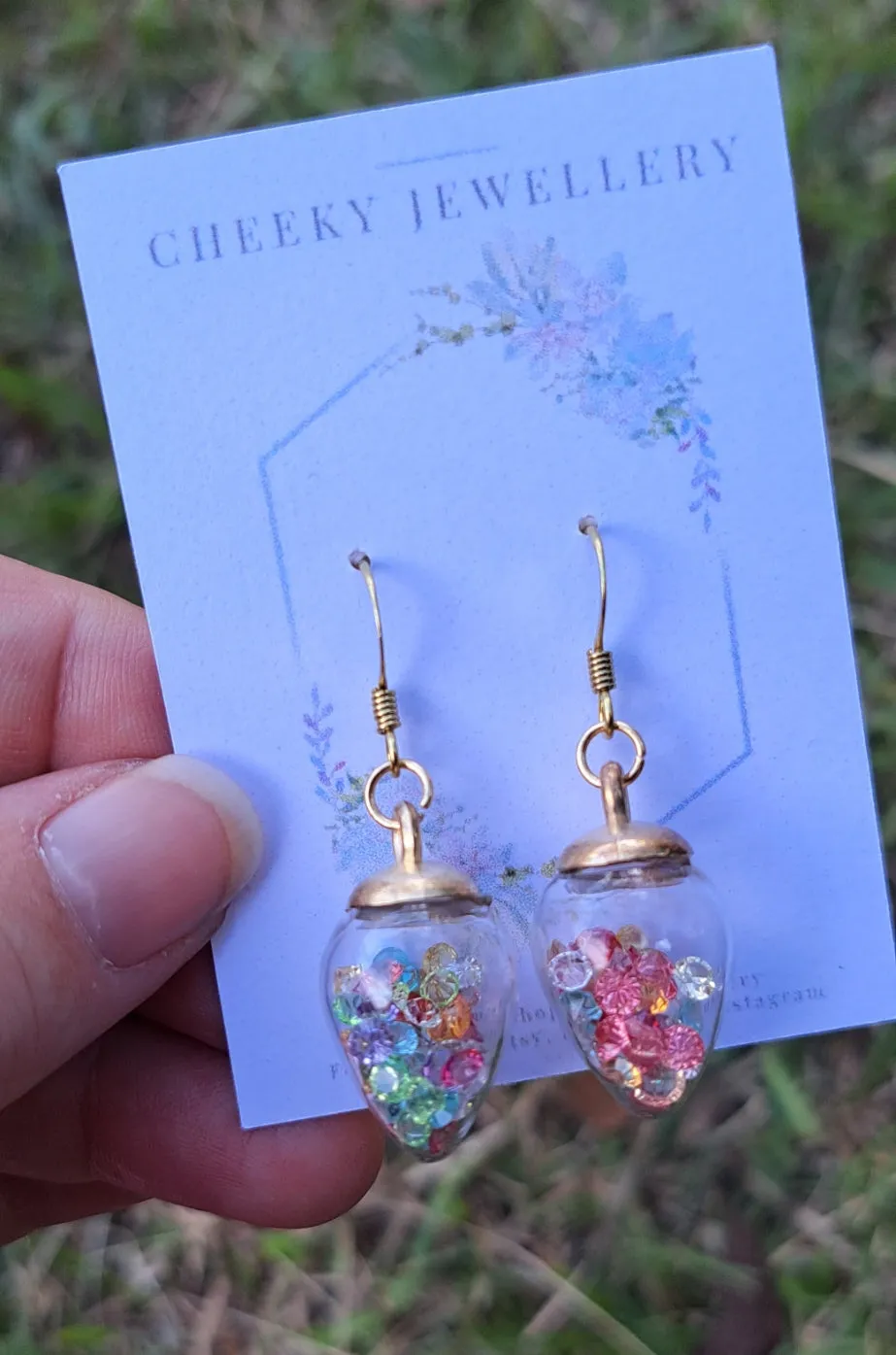 Confetti bauble earrings, light wright jewellery, all so cute earrings, dangly earrings.