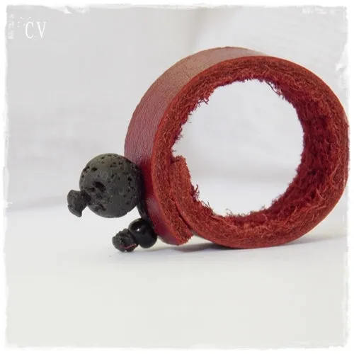 Contemporary Lava Leather Ring