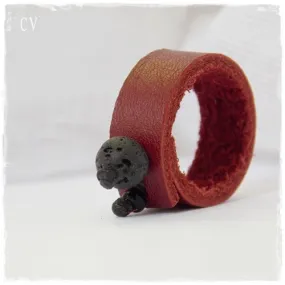 Contemporary Lava Leather Ring