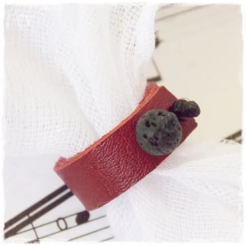 Contemporary Lava Leather Ring