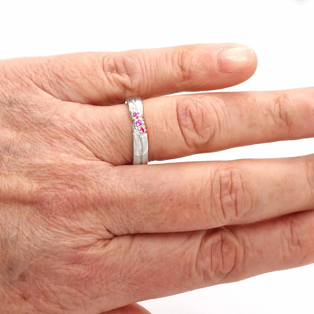 Criss Cross Pink Sapphire Ring (size 8 1/2)