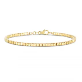 Cube Bangle Bracelet in 14K Yellow Gold