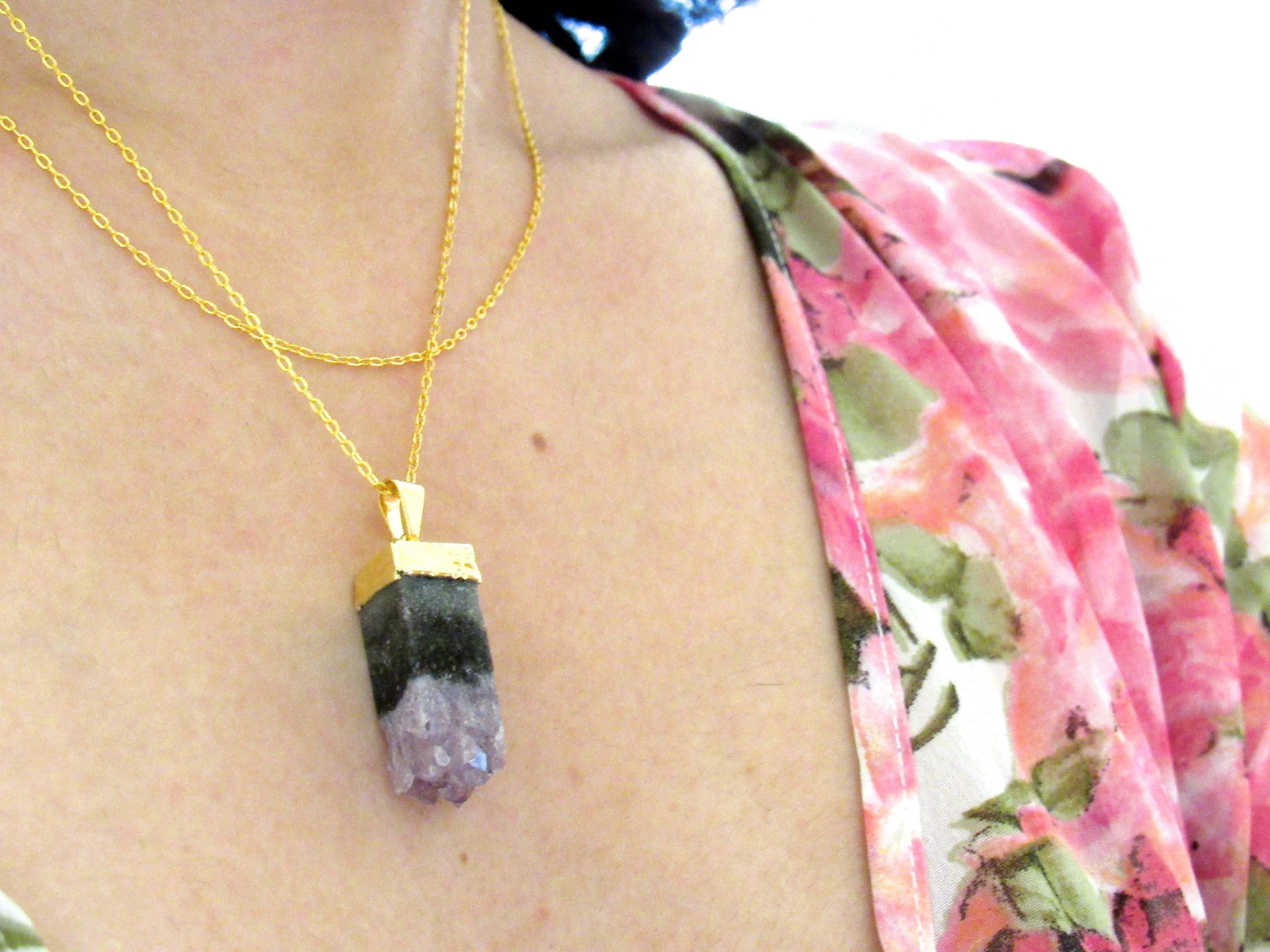 Cubical Amethyst Necklaces