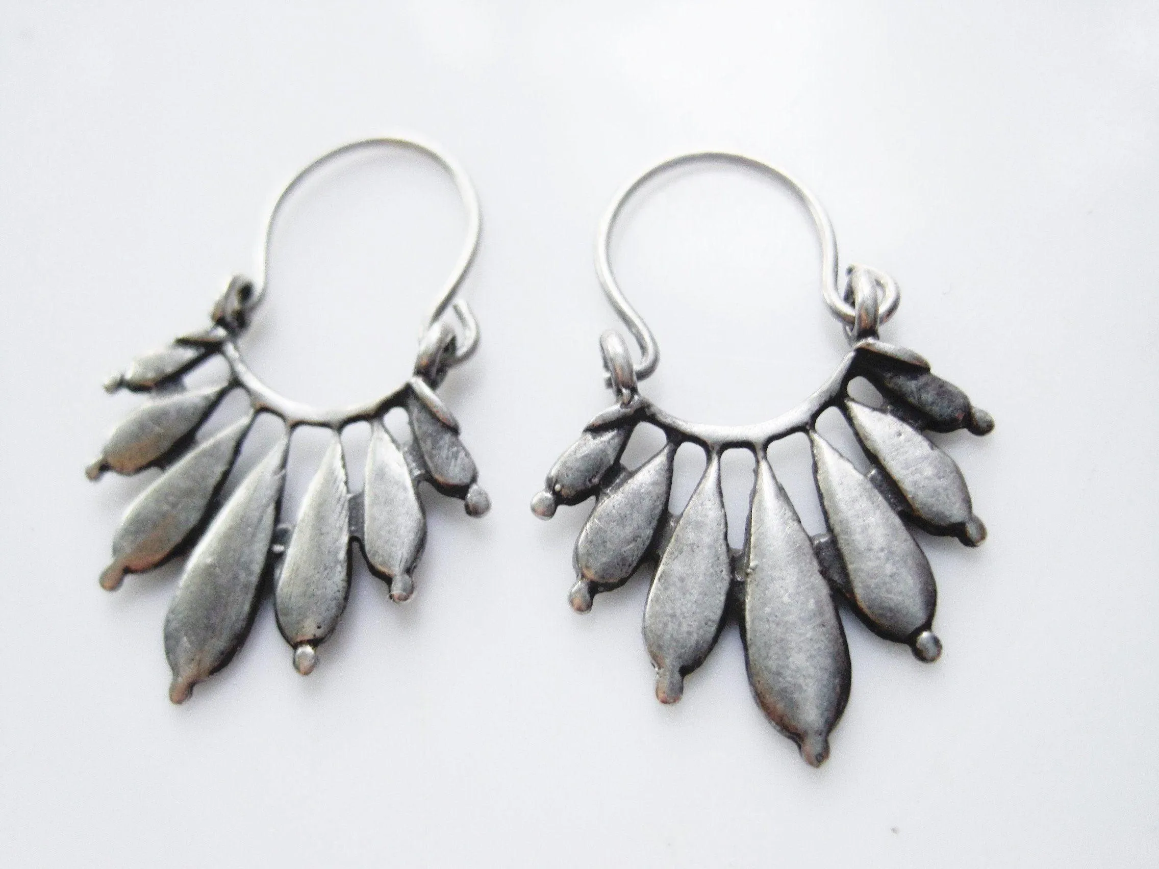 Cute Sterling Silver Small Tribal Hoop Earrings